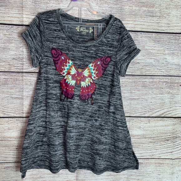 MUDD Colorful Butterfly Top - Picture 1 of 4